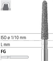 Боры стоматологические алмазные FG 886Z/018, 6шт. ISO код 314210524018, арт: FG123/6 FG123/6