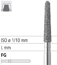 Боры стоматологические алмазные FG 886Z/018, зел., 1шт. ISO код 314210534018, арт: FG123/1 C FG123/1C