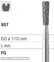 Боры стоматологические алмазные FG 807/014, 6шт. ISO код 314225514014, арт: FG215/6 GB FG215/6GB