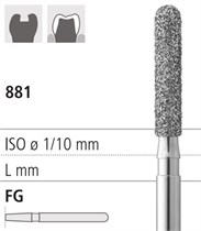 Боры стоматологические алмазные FG 881/016, красн., 1 шт. ISO код 314141514016, арт: FG4315L/1 FG4315L/1