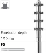 Боры стоматологические алмазные FG 834/008, 1шт. ISO код 314552524027, арт: FGS8/1 FGS8/1