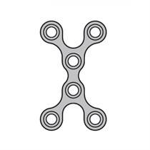 Мини-пластина низкопрофильная, Х-образная, короткая, толщина 0.6 мм 513.00