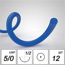 Полипропилен - мононить 5/0 75 см (синяя), игла колющая 16 мм 1/2, 12 шт PP5K1612-12-75-(008-044)
