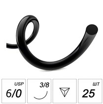 Шовный материал Полиамид NA 6/0 mono RR 16 mm 3/8 75 cm (25 шт), PA6RR1638-25-75 PA6RR1638-25-75