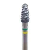 Бор твердосплавный CC 351 DX, почковидный закругленный, прямой наконечник, D=4.0 мм, L=8.0 мм, желтый + зеленый CC-351-DX-104.040