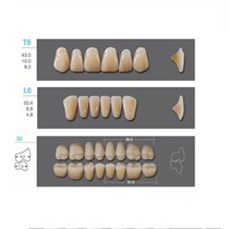 Kaili - зубы акриловые, верхние T6/нижние L6, цвет D4, размер 32, коробка 4х28 шт D4T6/L6/32_Kaili