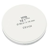 VITA YZ T White - транслюцентный цирконий (диоксид циркония), неокрашенный (белый), 98,4х14 мм ECDYW3981400