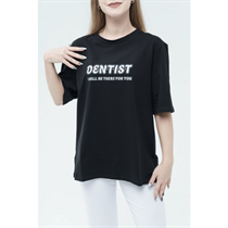 "Футболка женская, принт ""Dentist"", черный, 48-50" TZ113-BLK-48