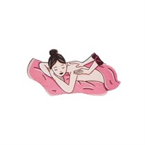 "Значок ""Массажист"" розовый плед" AW_M60-(pink)