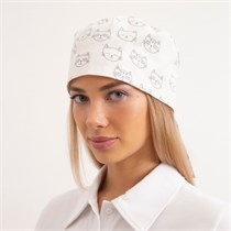 "Шапочка медицинская, принт ""Коты"", белая" AA1-9