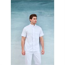 Рубашка мужская, со стойкой, с коротким рукавом, белый, 50 DRN733-WHT-50