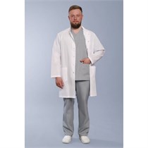 Халат мужской 550, длинный рукав, белый, 56 DOCTOR-BIG-5-50-01-4-56