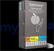 Перчатки нитриловые неопудренные нестерильные смотровые, цвета:  голубой, размеры: L, уп. 100 пар, 86381 86381