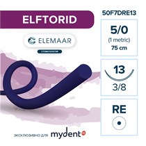 Elemaar ELFTORID 5/0 - шовный материал, 75 см, 3/8, 13 мм, колющая с квадратным телом, 12 шт. 50F7DRE13