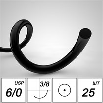 Шовный материал Полиамид NA 6/0 mono K 13 mm 3/8 75 cm (25 шт), PA6K1338-25-75 PA6K1338-25-75