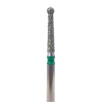 Бор алмазный 802LG FG, шаровидный с воротником (удлиненный), D=1,4 мм, зеленый 806.314.494.534.014