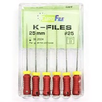 K-Files - ручные файлы, 25 мм, №25, сталь, 6 шт 1831025025-/-18301025025