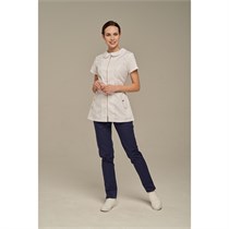 Туника женская на молнии, с воротником, белый, 42 DRN150-WHT-42