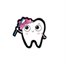 "Значок ""Зубик с щеткой"", розовый" AW_M3(pink)
