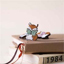 "Значок ""Лиса с книгой"", зеленая" AW_N1-(green)