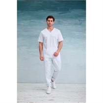 Туника мужская с накладным карманом, белый, 48 DRN920-WHT-48