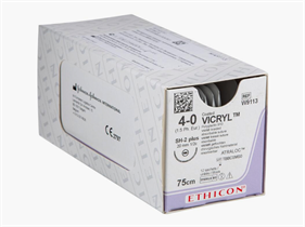 W9113 ВИКРИЛ (VICRYL) 4/0 (колющая 20 мм, фиолетовый 75 см, окр. 1/2) 12шт, ETHICON (США) W9113