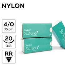 Шовный материал NYLON 4/0_75_20, нерассасывающаяся, 3/8, обратно-режущая (12 шт.), SUTURA 1231918984