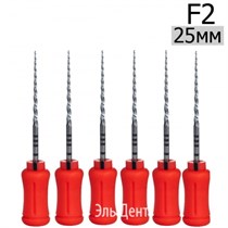 Ultratapers Hand F2, 25мм, ручные файлы, никель-титан, (6шт.) Eurofile 1231919318
