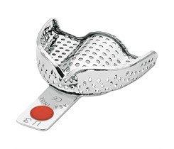 Asa Dental 2804-U3 - ложка слепочная верхняя малая (S) с перфорацией с бортиками, с цветной кодировкой (красная) 2804-U3