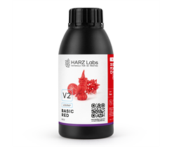 HARZ Labs Basic Red V2 - базовая фотополимерная смола, цвет красный, 0,5 кг 1845