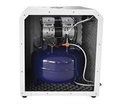 WuerWei W-602 - безмасляный компрессор для одной стоматологической установки в шумоизоляционном кожухе, с ресивером 35 л (60 л/мин) 40210125 / W-602-case