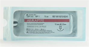 ARMAPTFE 1612К —  нерассасывающийся хирургический шовный материал из политетрафторэтилена (ПТФЭ, PTFE) 322412
