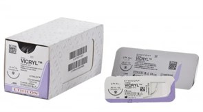 Викрил (Vicryl) 2/0 (12шт, 75см, 26мм, 1/2), W9121, Jh@Jh W9121