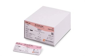 Гликолон (Glycolon) фиолетовый 5/0, 1 EP, DSM 16 (О/Р 3/8, микроострие), 45см, 1шт, PB 41509, Resorba УТ-00005908