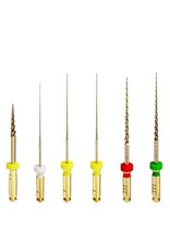 Машинные файлы MG3 Gold 25мм набор (Soco SC Plus) №12/17, 02/16, 02/19, 04/20, 06/25, 04/35, стерильные файлы, никель-титан, 6шт, ЕВРОФАЙЛ УТ-00006729