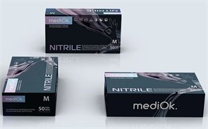 Перчатки нитриловые XL (9-10), 100шт, черные , MediOk УТ-00009018