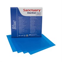 РабберДам, завеса латекс средняя синяя, 152ммх152мм (36шт), Sanctuary 00000014666