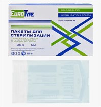Пакеты для стерилизации самоклеящиеся, плоские (бумага-плёнка) 150х280мм(200шт), EuroType УТ-00007454
