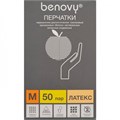 Перчатки латексные Benovy L (8/9), 100шт. 1231912297 - фото 333229