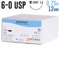 Резопрен 6-0 USP, 0.75 м, 12 мм, 1 шт 1231915022 - фото 336172