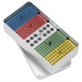 Asa Dental AL2740-2 - подставка для эндоинструментов (180 штук), 204*105*54 мм, алюминий с цветными вставками AL2740-2 - фото 345612