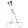Asa Dental 0561 - пинцет для языка с круглой рабочей частью и фиксатором на ручке, изогнутый, 17 см 0561 - фото 351297