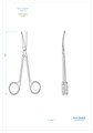 Asa Dental 0321-2 - ножницы для десны изогнутые по плоскости, 14,5 см 0321-2 - фото 351988