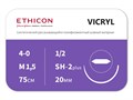W9113 ВИКРИЛ (VICRYL) 4/0 (колющая 20 мм, фиолетовый 75 см, окр. 1/2) 12шт, ETHICON (США) W9113 - фото 354326