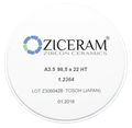Заготовки диоксида циркония ZICERAM с оттенком A35 98,5 x22HT, супертранслюцентные A3.598-5x22HT - фото 364029