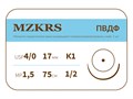 ПВДФ хирургическая нить поливинилиденфторидная, MZKRS (Россия) 1712К1-4/0-(1-5)75--ПВДФ - фото 377934