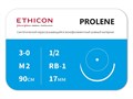 Пролен 3/0, колющая игла 17 мм, 90 см, 1/2 окр, ETHICON (США) W8558 - фото 379504