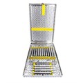 Кассета IMS Infinity DIN Surgery, хирургическая, 18 инструментов, 290х184х34, отделение для аксессуаров, желтая IMEDIN185S - фото 381432
