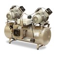 EKOM DK50 2X2V/110 - безмасляный компрессор для 4-х стоматологических установок без кожуха, без осушителя, с ресивером 110 л 404101005-403 - фото 382679