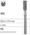 Боры стоматологические алмазные FG 835/014, зел., 6шт. ISO код 314109534014, арт: FG204/6 C FG204/6C - фото 386471